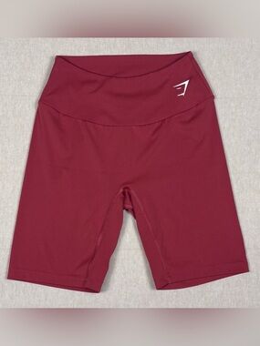 Gymshark Burgundy High Waisted Biker Shorts Workout Compression Medium